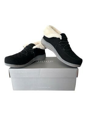 Vionic Believe Black Quilted Mule Slippers Orthotic Arch Women 6 New In Box